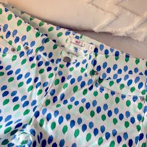 Printed white skinny jeans